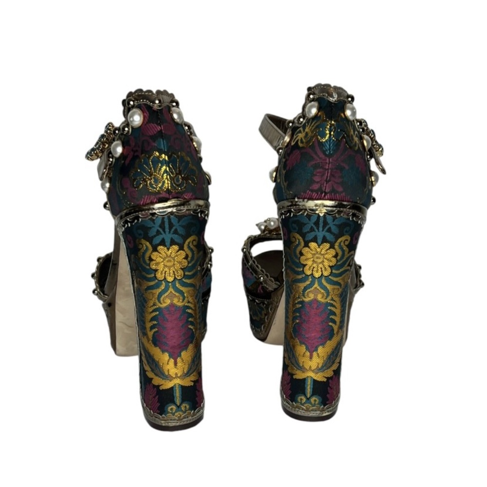 Dolce & Gabbana Gold and Jewel-Toned Heels - Picture 2 of 9